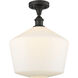 Edison Cindyrella 1 Light 12 inch Oil Rubbed Bronze Semi-Flush Mount Ceiling Light in Cased Matte White Glass