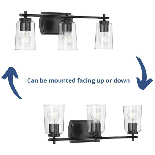 Adley 3 Light 23 inch Matte Black Bath Vanity Wall Light