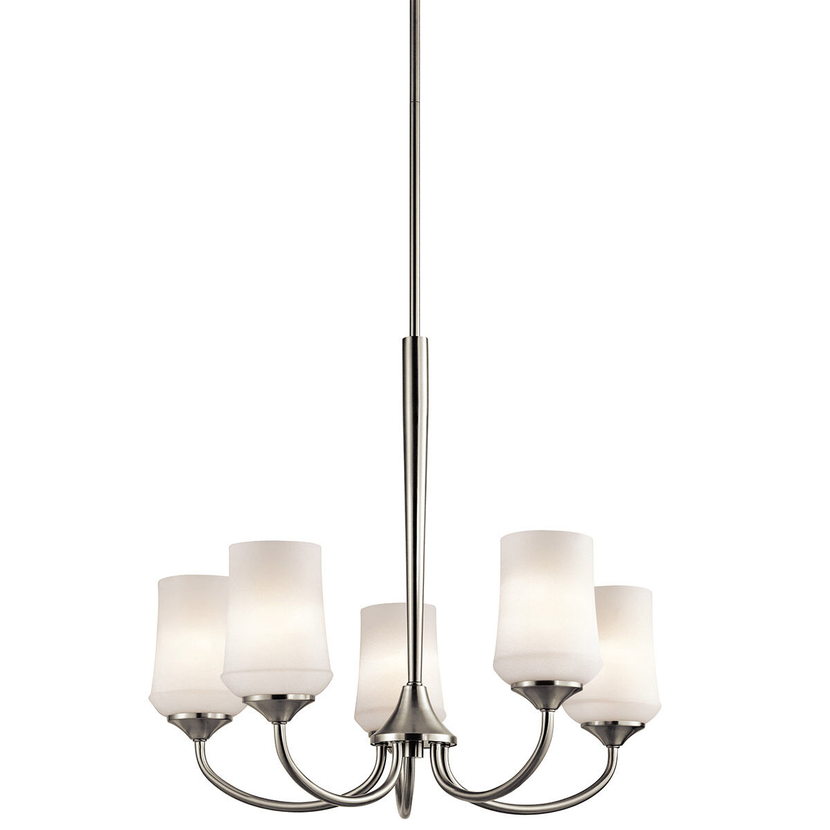 Aubrey 5 Light 25 inch Brushed Nickel Chandelier 1 Tier Medium Ceiling Light in Incandescent, 1 Tier Medium