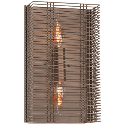 Downtown Mesh 2 Light 7.9 inch Gilded Brass Cover Sconce Wall Light in Exposed Bulb