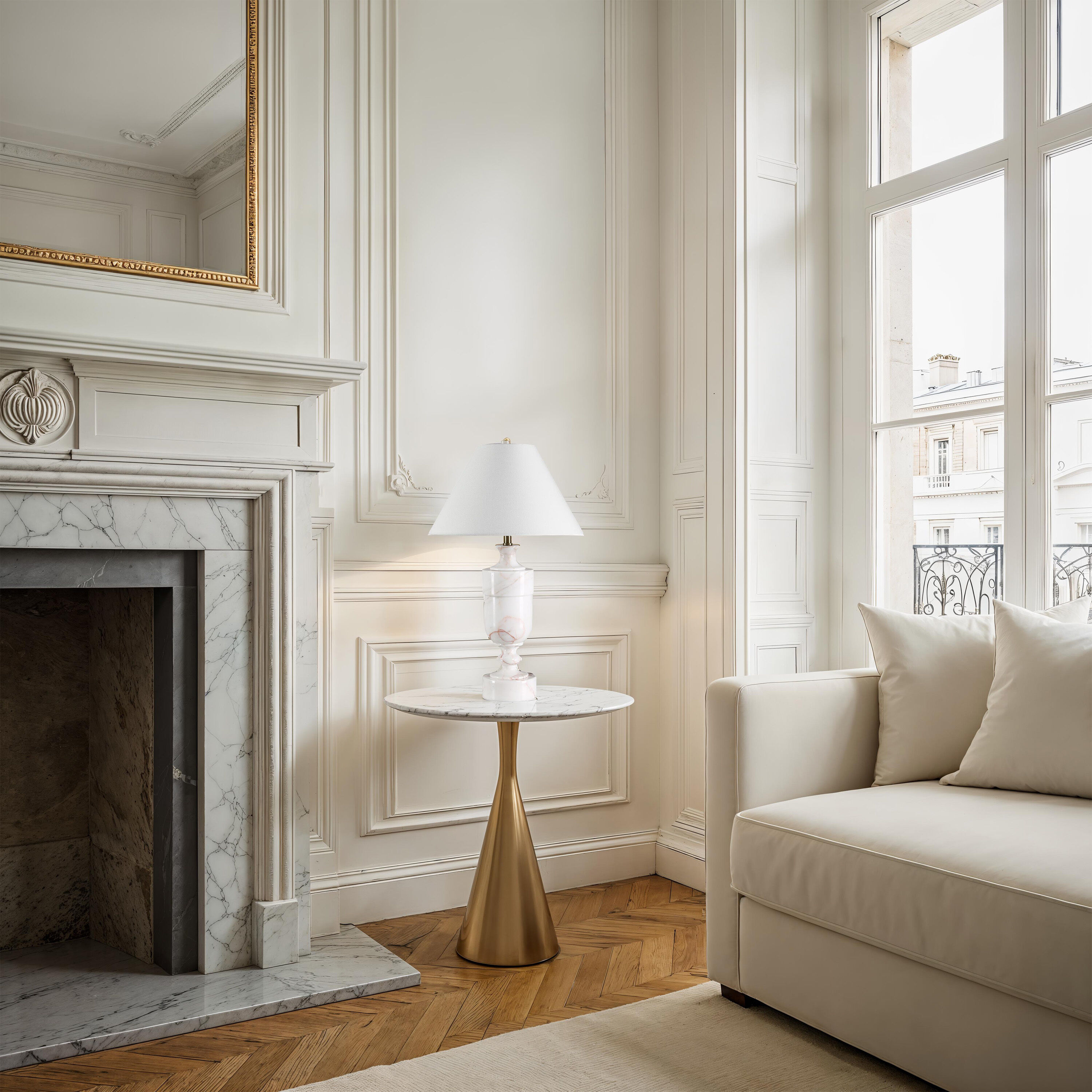 Katn 26 inch White Marble Table Lamp Portable Light