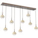 Cabochon LED 66.2 inch Burnished Bronze with Travertine Stone Linear Multi-Pendant Ceiling Light in 3000K LED, Opal White
