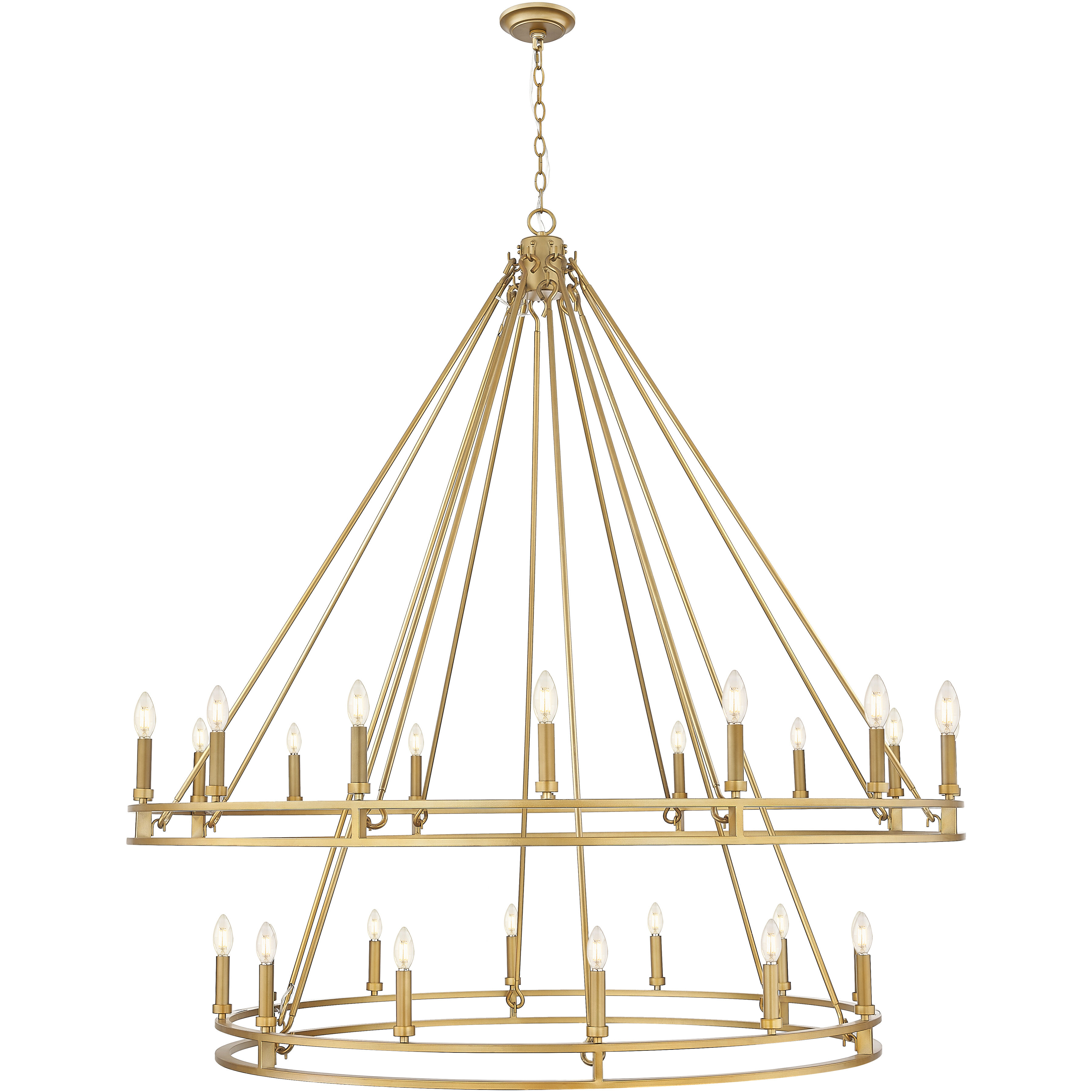 Dennison 28 Light 60 inch Signature Brass Chandelier Ceiling Light