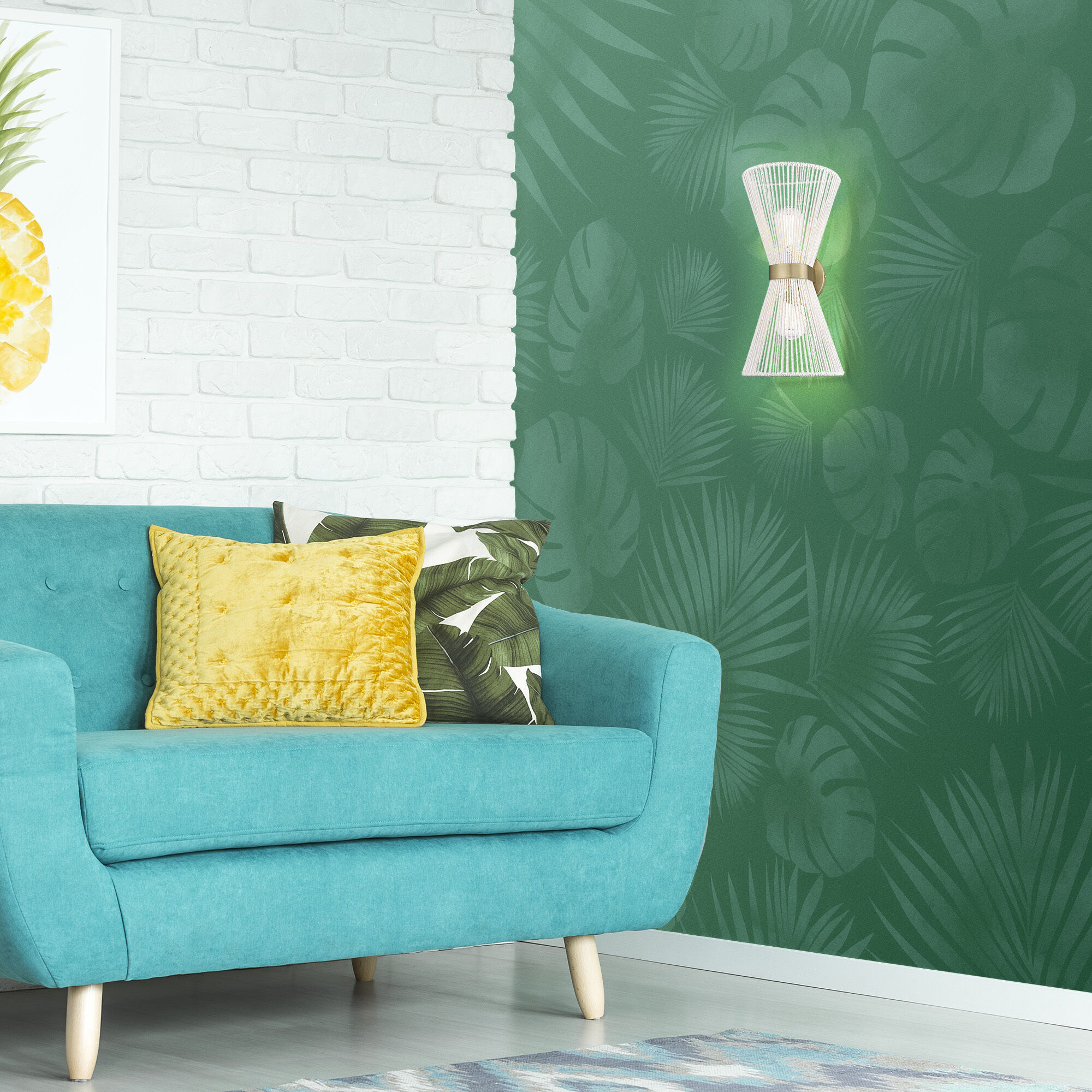 Avon 2 Light 8.13 inch Brushed Champagne Brass Wall Sconce Wall Light