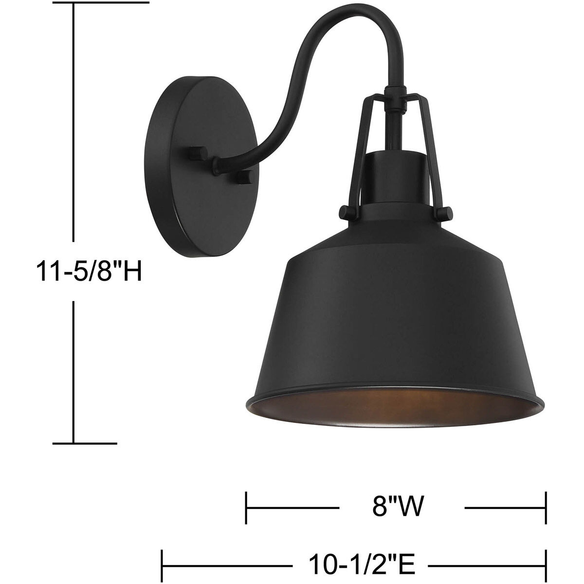 Farmhouse Outdoor Wall Lantern in Black