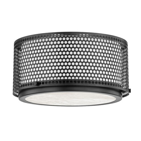 Oracle 2 Light 14 inch Black Brass Flush Mount Ceiling Light