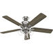 Rosner 52 inch Brushed Nickel with Light Gray Oak/Warm Grey Oak Blades Ceiling Fan