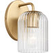Eisele 1 Light 5 inch Satin Brass Sconce Wall Light, Small