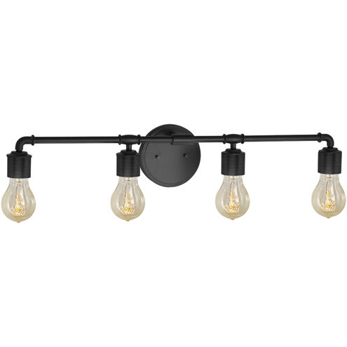 Bronx 4 Light 32.5 inch Matte Black Bath Bar Wall Light