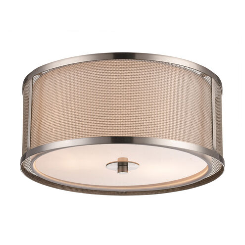 Landau 2 Light 12 inch Brushed Nickel Flushmount Ceiling Light