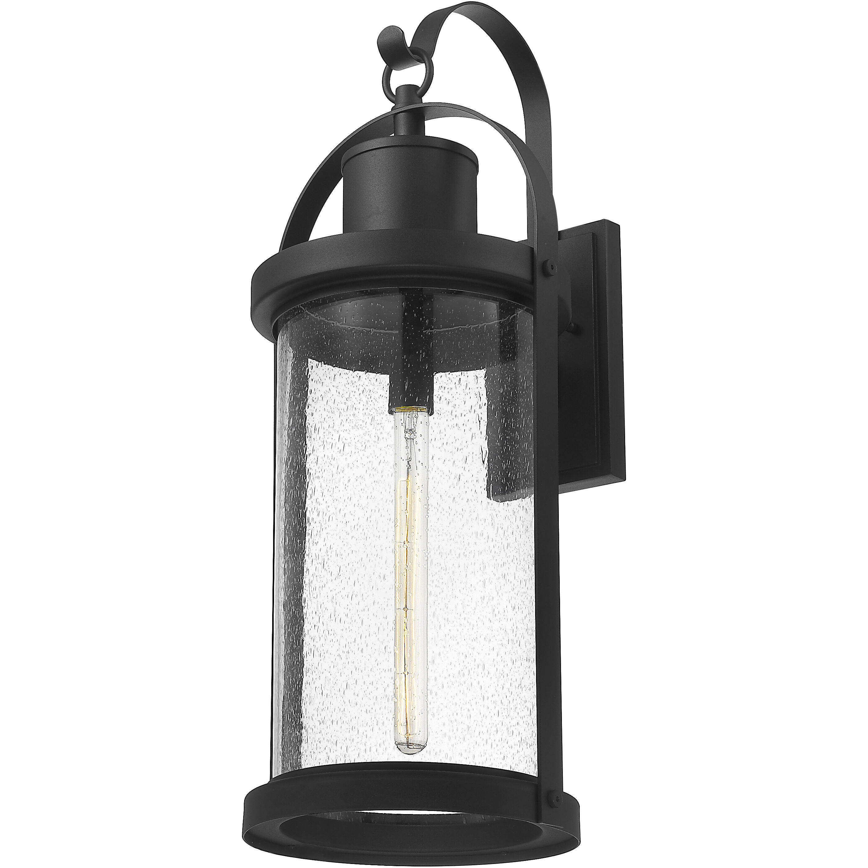 Roundhouse 1 Light 31.75 inch Black Outdoor Wall Light