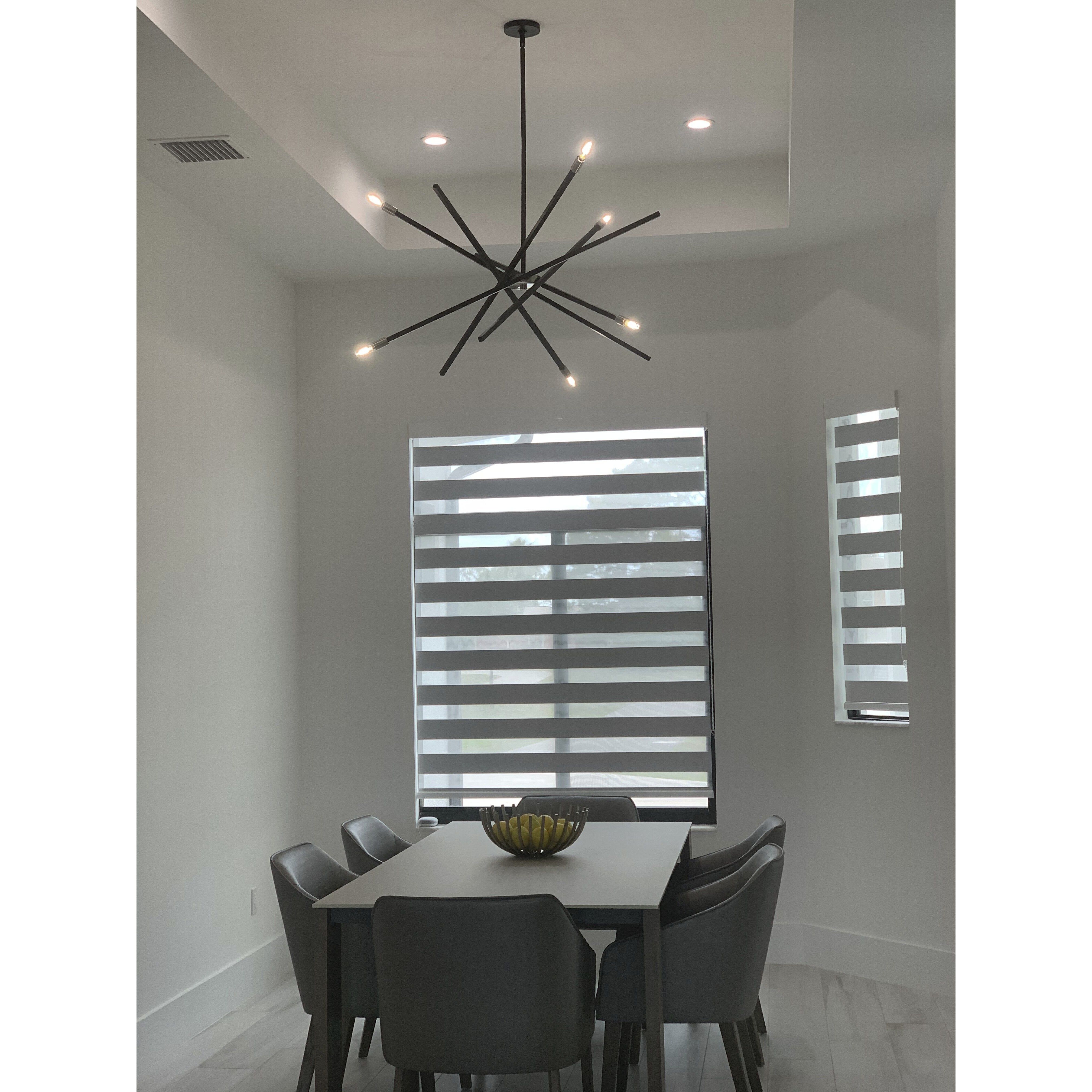 Archer 6 Light 42.5 inch Satin Black with Brushed Nickel Indoor Chandelier Ceiling Light