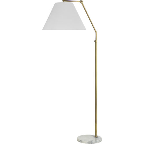 Claire 62 inch 9 watt Dark Antique Brushed Brass Floor Lamp Portable Light