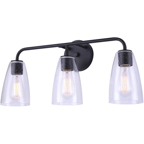 Madison 3 Light 24 inch Black Vanity Light Wall Light
