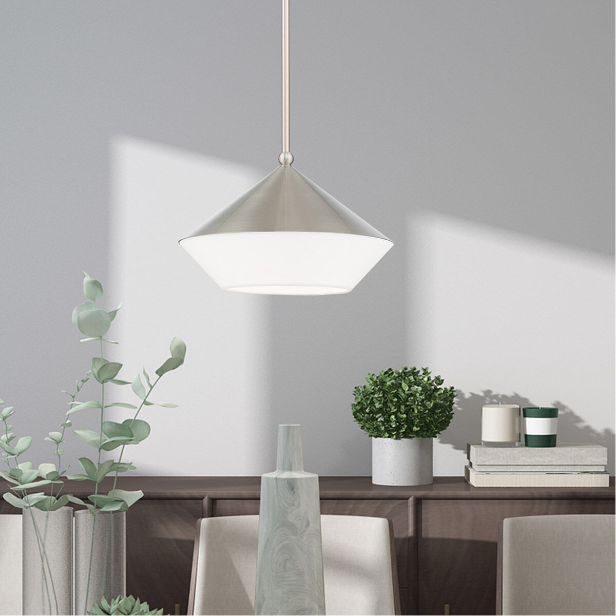 Stockholm 1 Light 13 inch Brushed Nickel Mini Pendant Ceiling Light