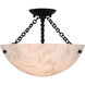Baylor 3 Light 15 inch Matte Black Semi-Flush Mount Ceiling Light, Medium
