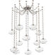 Coppa 12 Light 17 inch Beige Silver Swag Multi-Pendant Ceiling Light in Optic Rib Clear, Diamond Chain