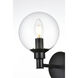 Jaelynn 1 Light 6 inch Black Bath Sconce Wall Light