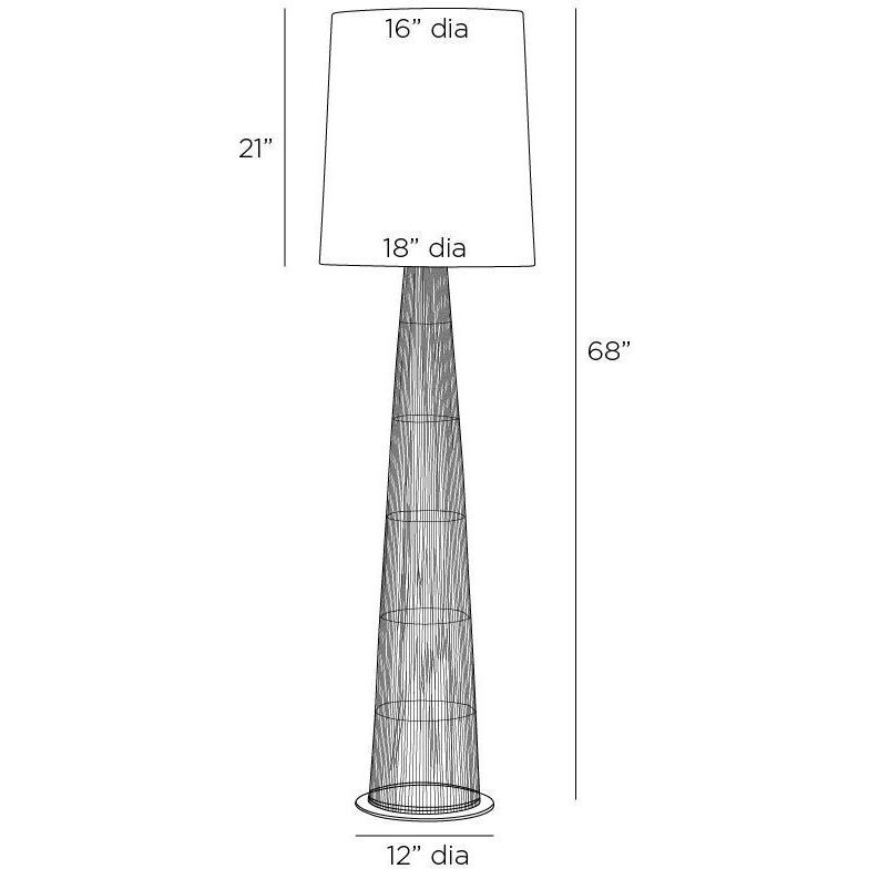 Florence 68 inch 60.00 watt Black and Natural Buri Midrib with Bronze Floor Lamp Portable Light