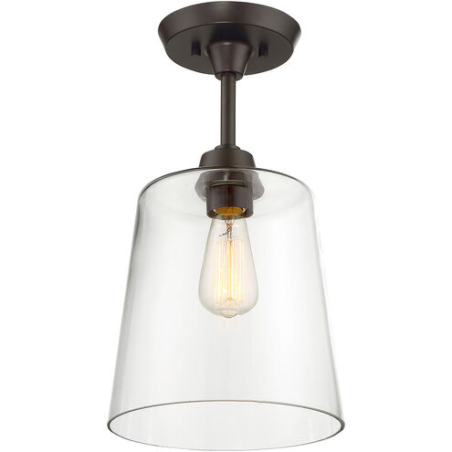 Modern 1 Light 10 inch Oil Rubbed Bronze Semi-Flush Ceiling Light