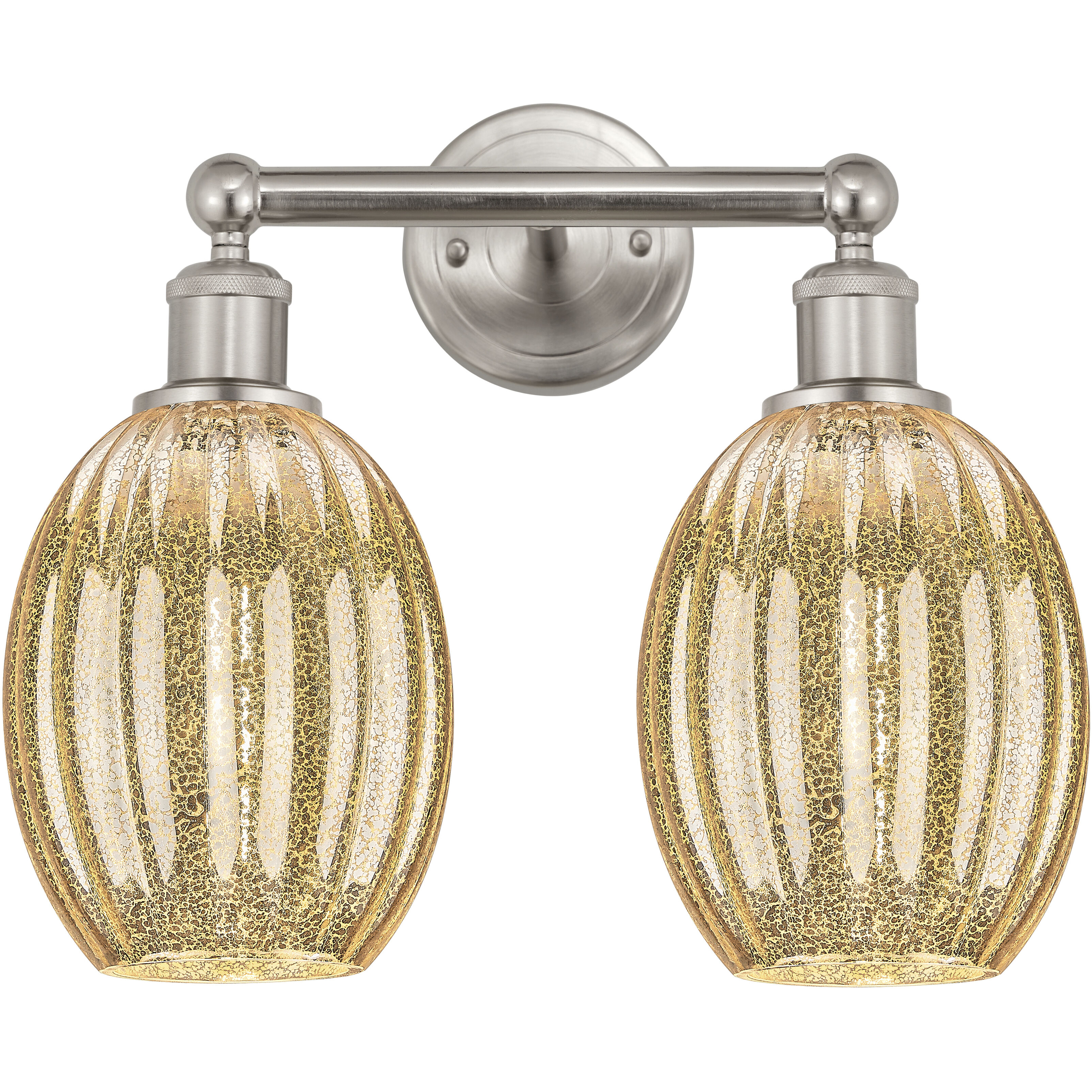 Edison Preston 2 Light 15.25 inch Brushed Satin Nickel Bath Vanity Light Wall Light in Mercury