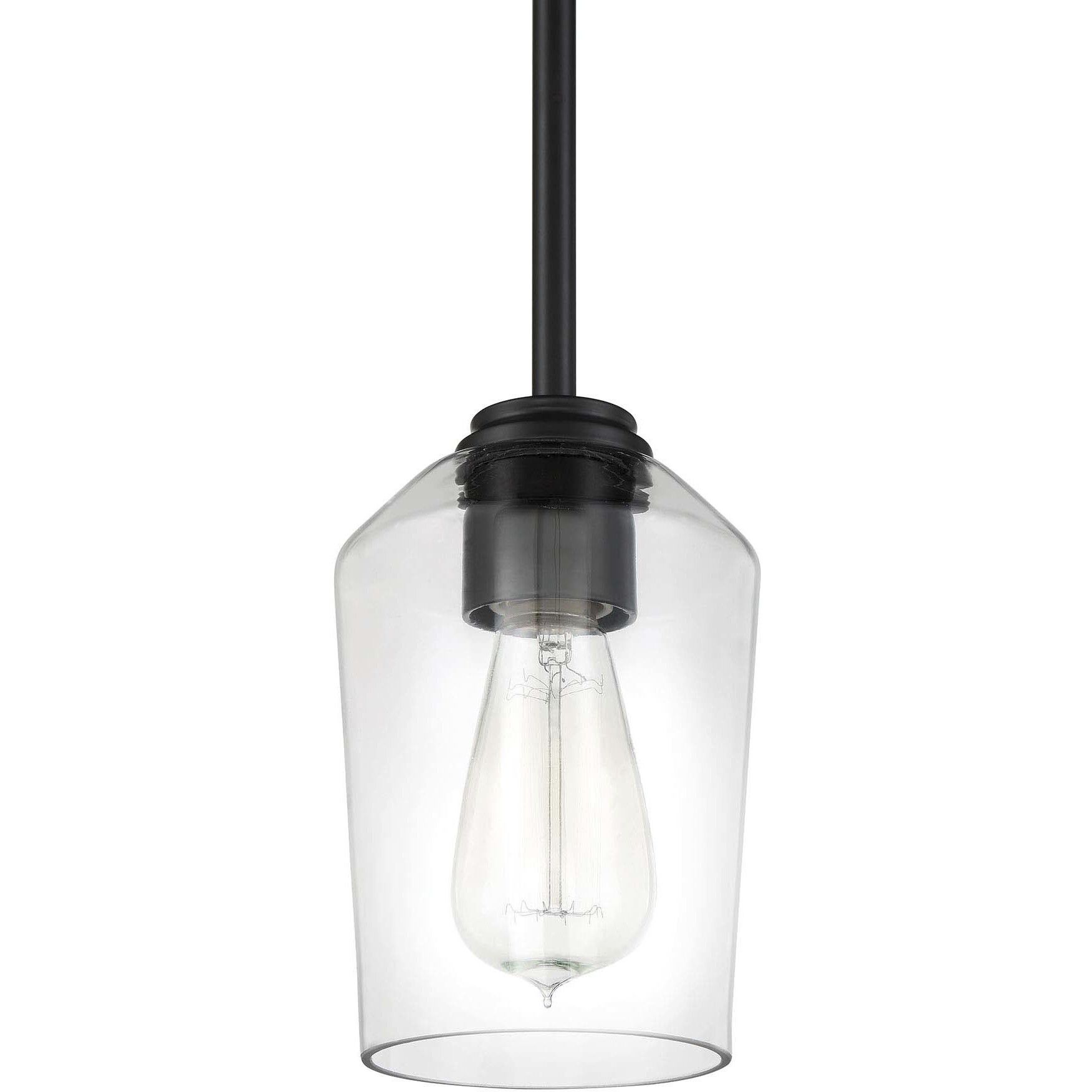 Shayna 1 Light 5.13 inch Flat Black Mini Pendant Ceiling Light