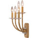 Atella 5 Light 12 inch Ashen Gold Wall Sconce Wall Light