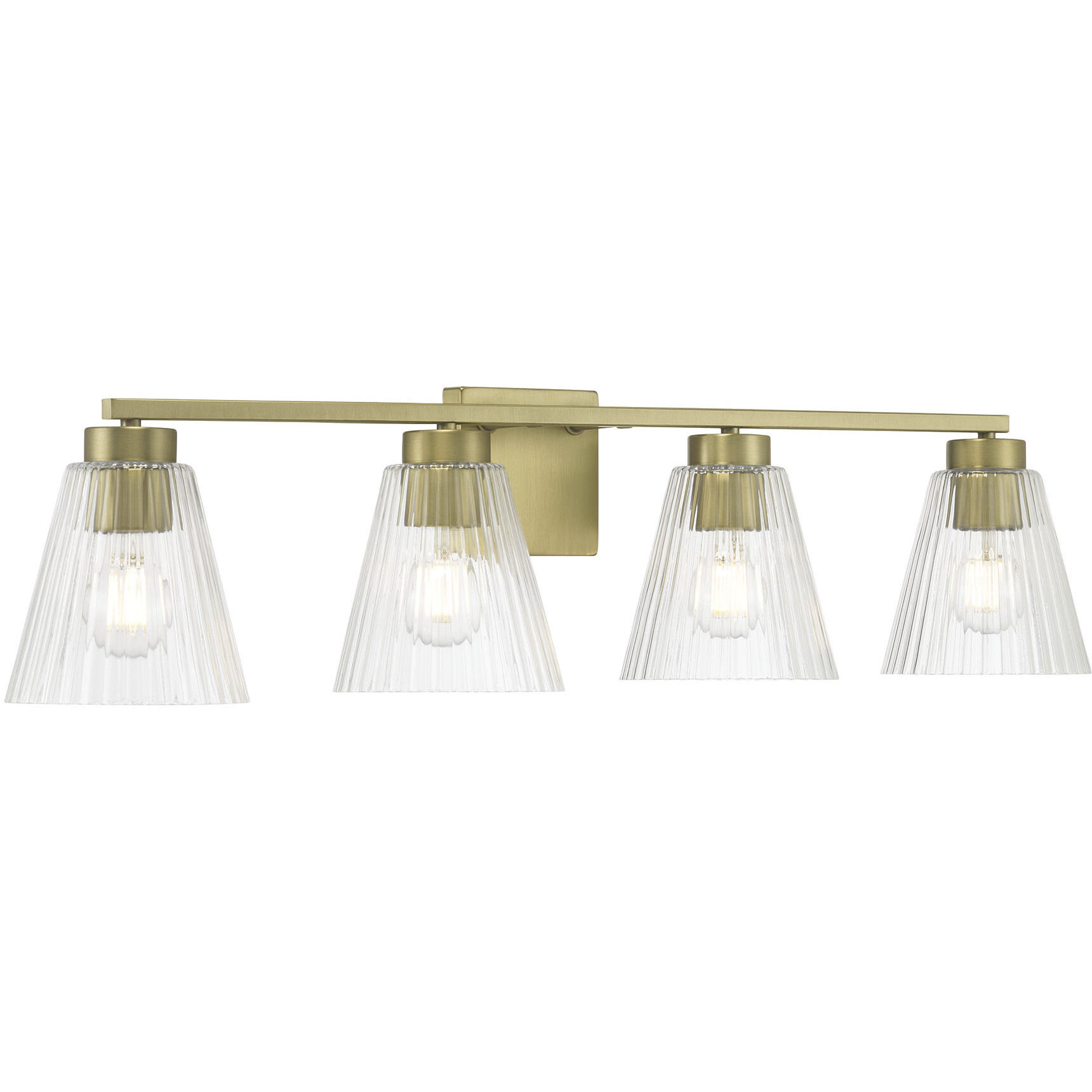 Riville 4 Light 31.75 inch Vintage Brass Bathroom Vanity Light Wall Light