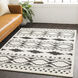 Moroccan Shag 114.17 X 78.74 inch Black/White/Charcoal/Off-White Machine Woven Rug in 7 x 9, Rectangle