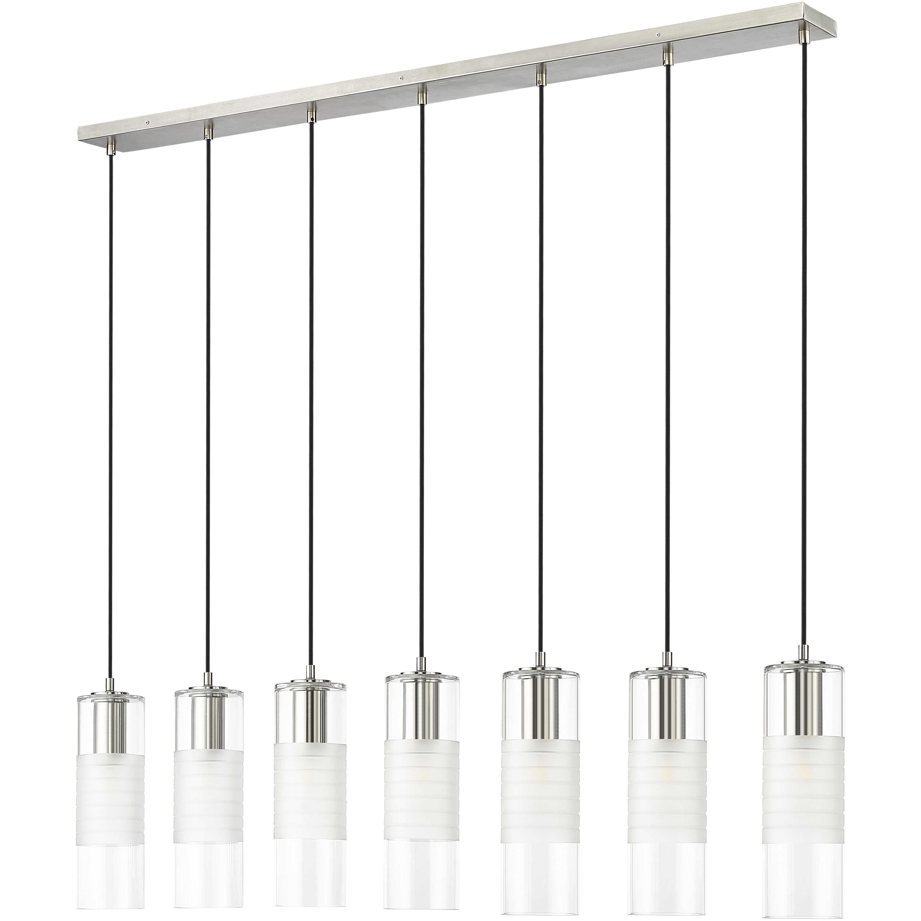 Alton 7 Light 54 inch Brushed Nickel Linear Chandelier Ceiling Light