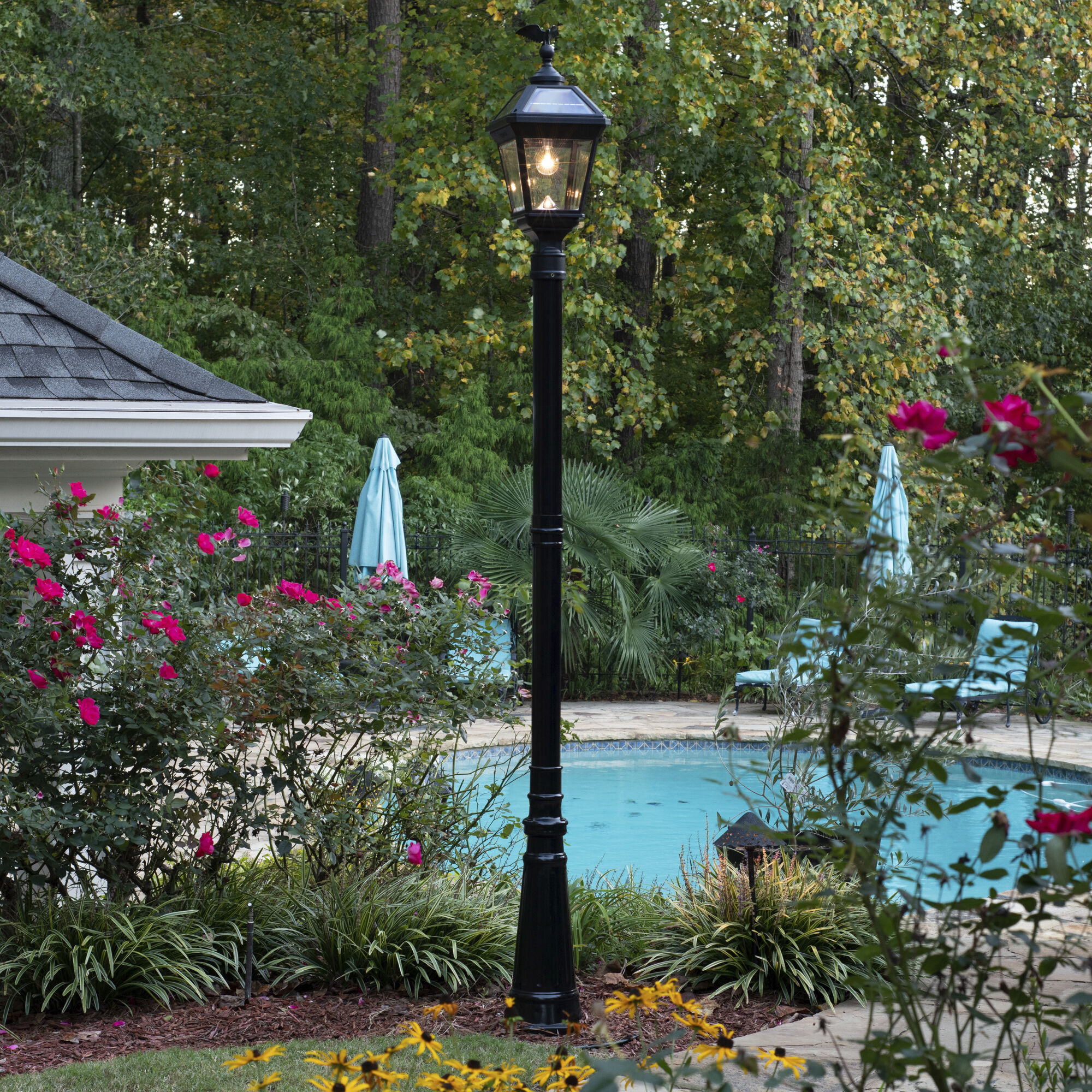Gama Sonic 96B50012 Imperial II 1 Light 25.63 inch Black Post Light