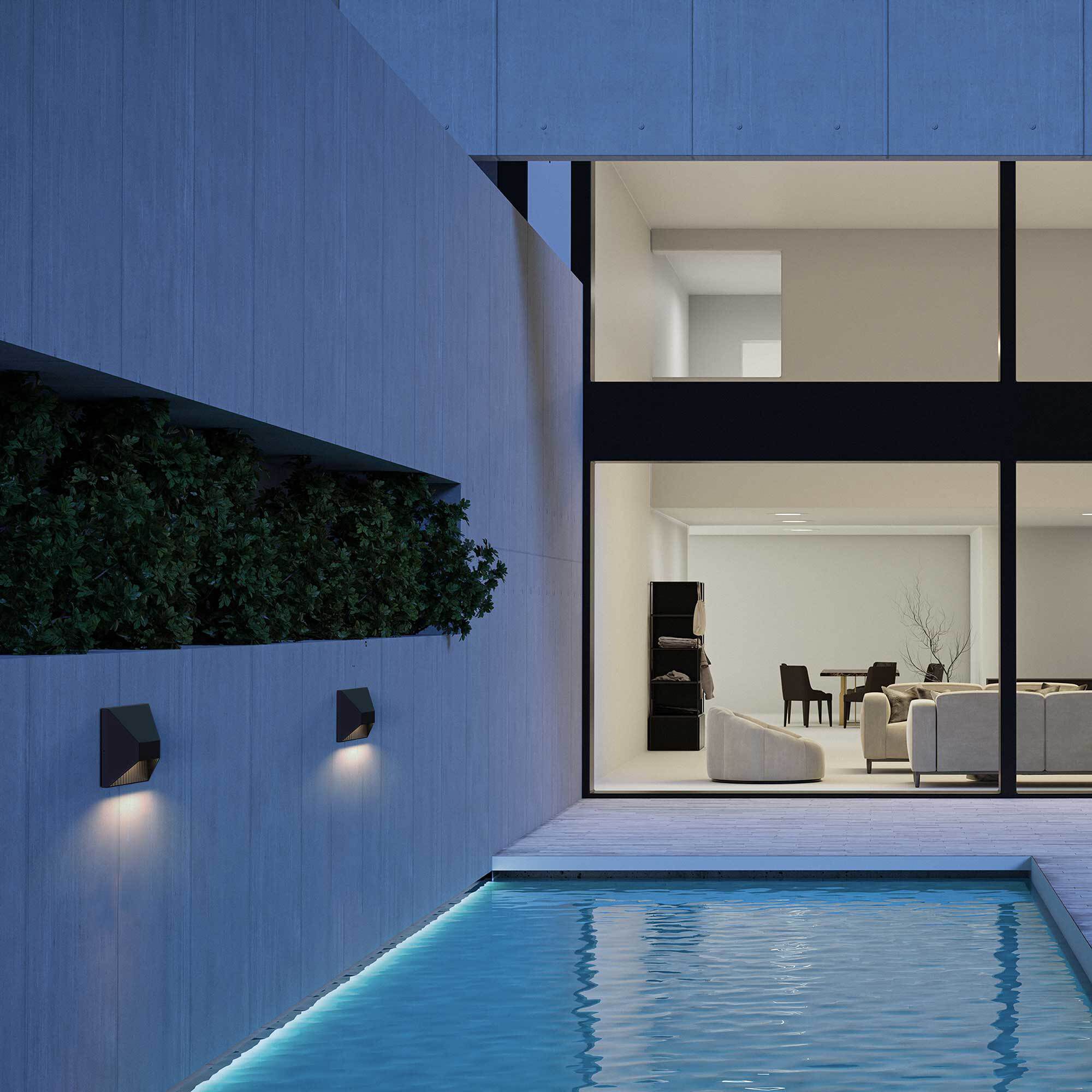 Ribbed LED 5.13 inch Sand Black Outdoor Wall Sconce