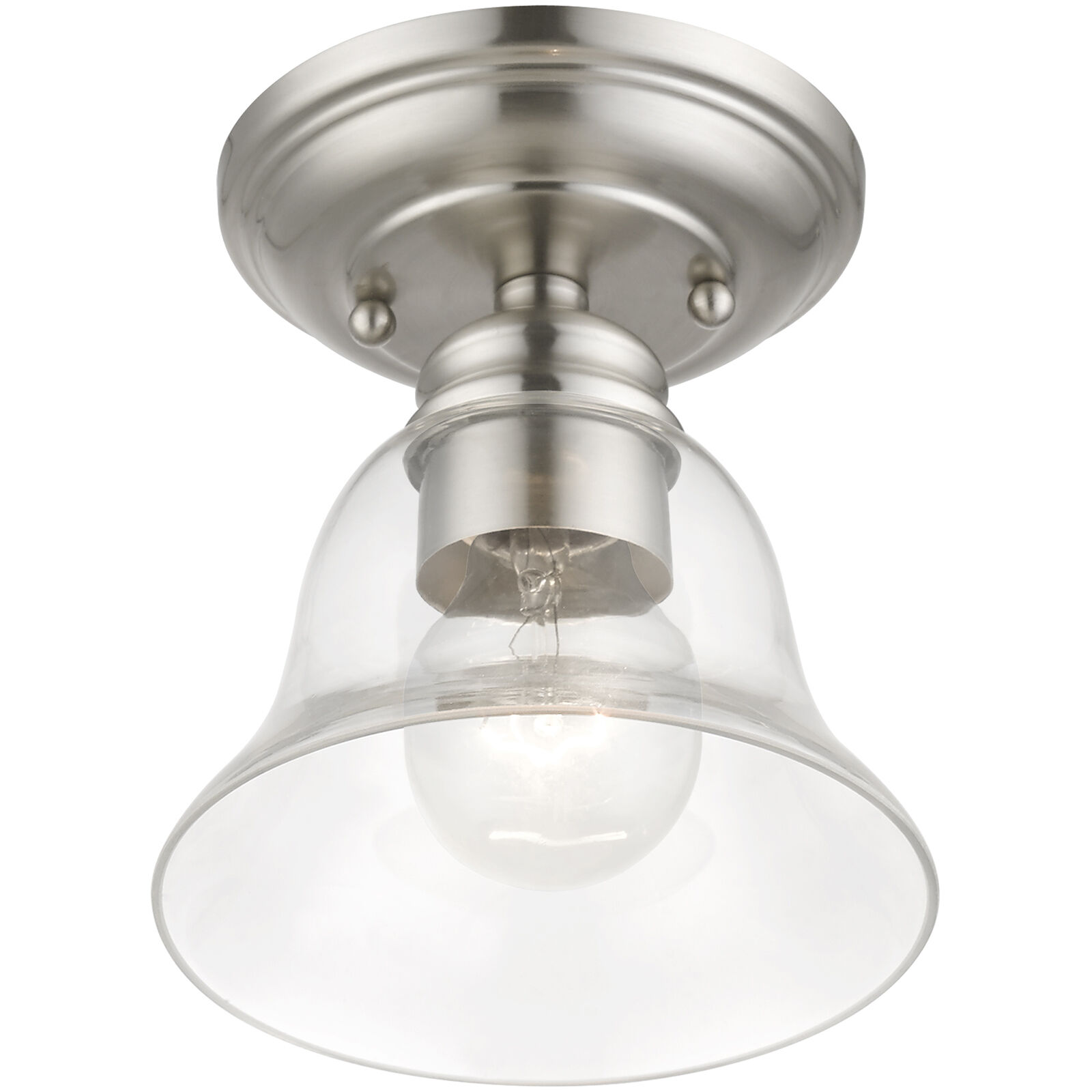 Moreland 1 Light 6 inch Brushed Nickel Small Semi-Flush Ceiling Light, Small