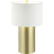 Secret Agent 28 inch 100 watt Painted Gold and White Leather Table Lamp Portable Light