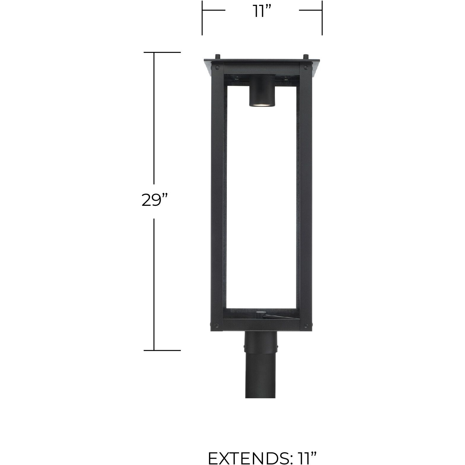 Hunt 1 Light 29 inch Black Outdoor Post Lantern