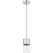 Bolivar 1 Light 4 inch Satin Nickel Pendant Ceiling Light in Seedy Glass