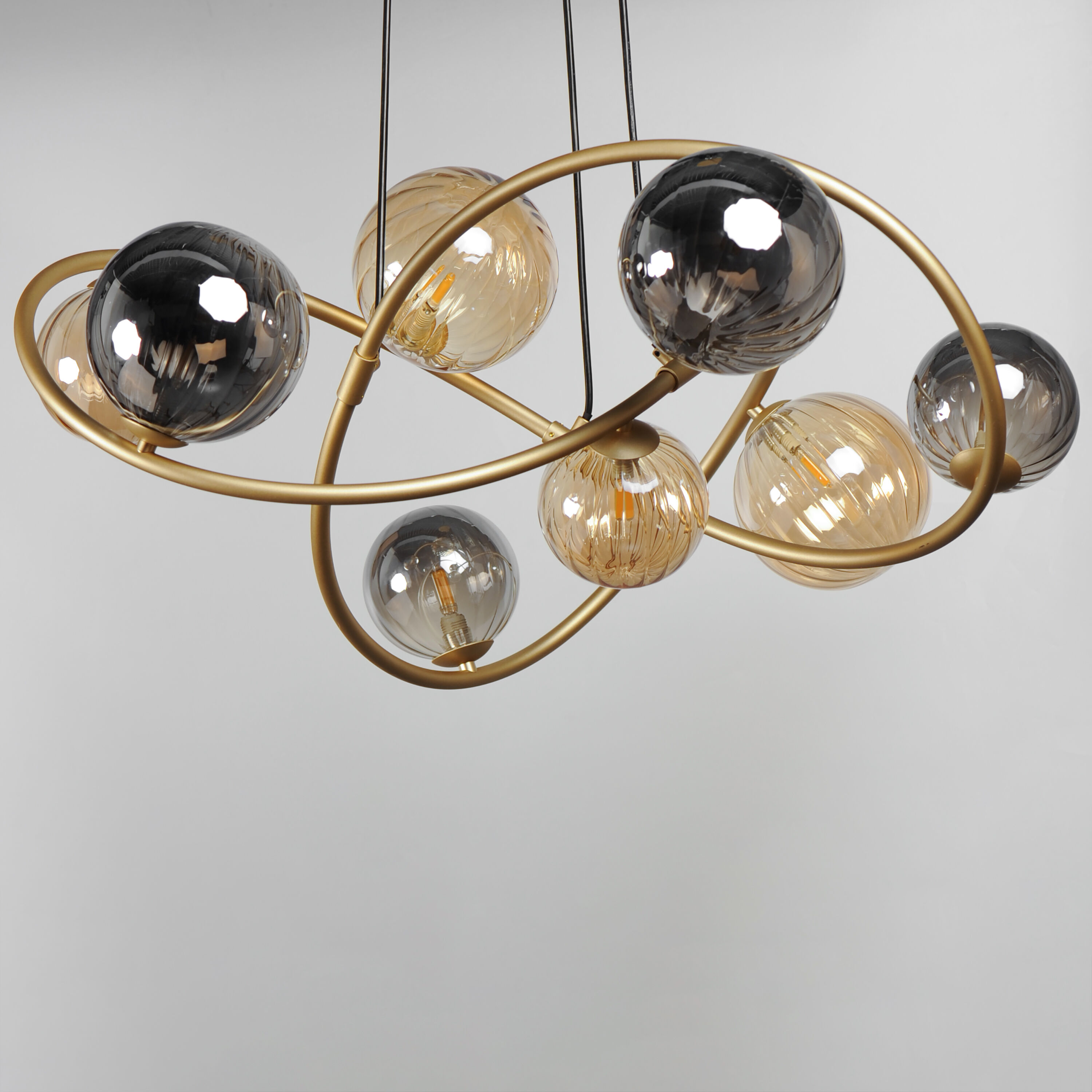 Planetary LED 33.75 inch Gold Chandelier Ceiling Light