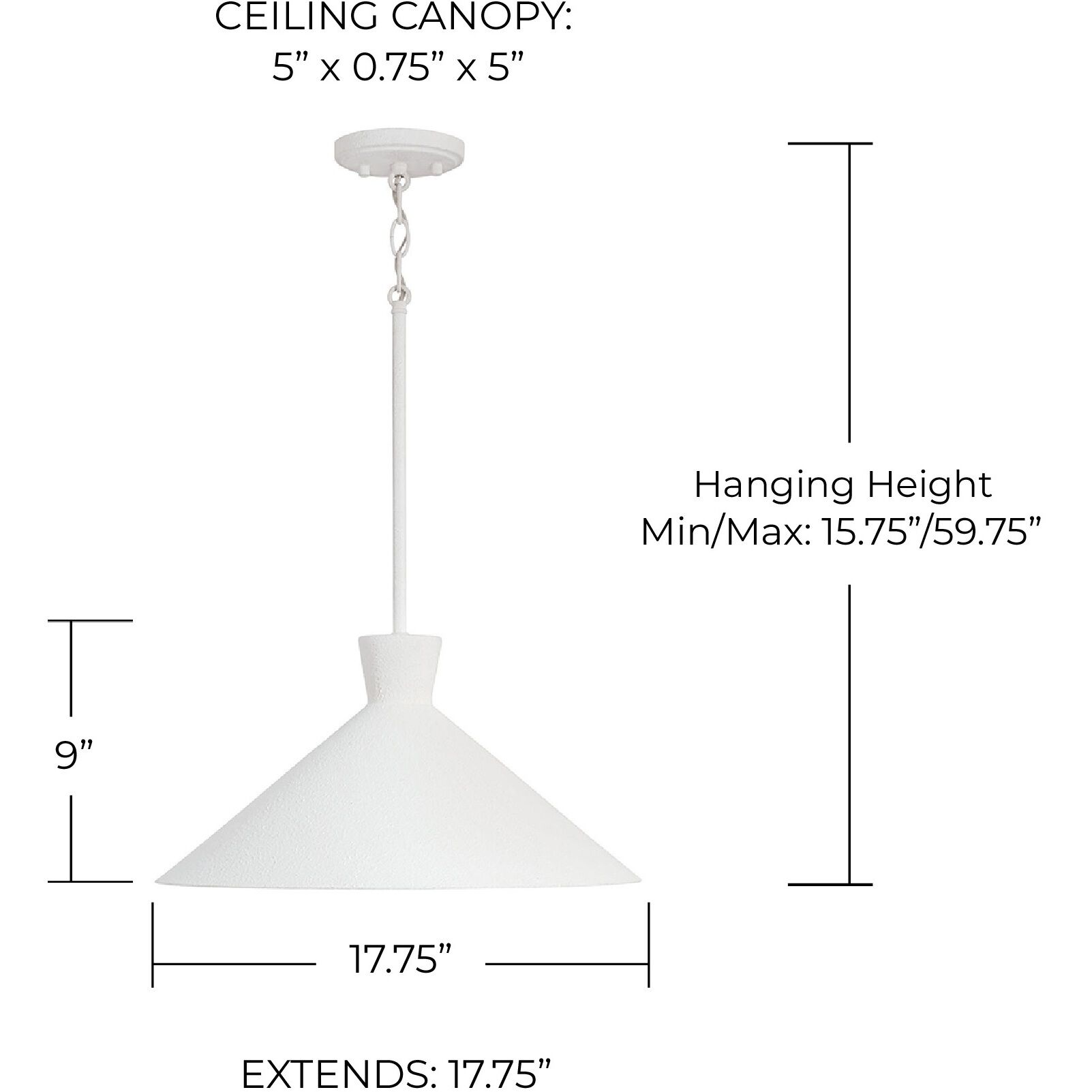 Paloma 1 Light 17.75 inch Textured White Pendant Ceiling Light