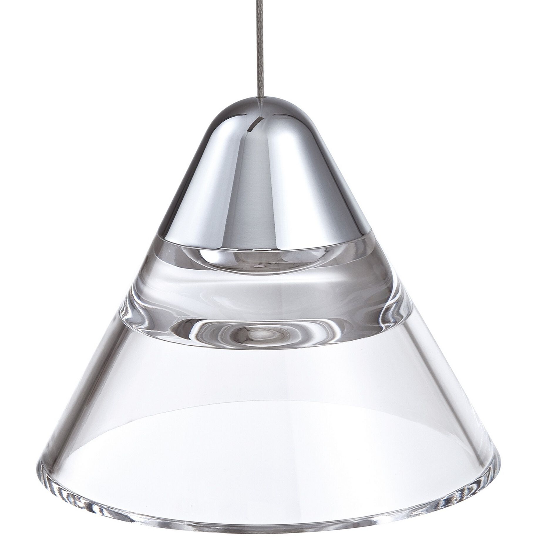 Geo LED 14.1 inch Chrome LED Pan Ceiling Light