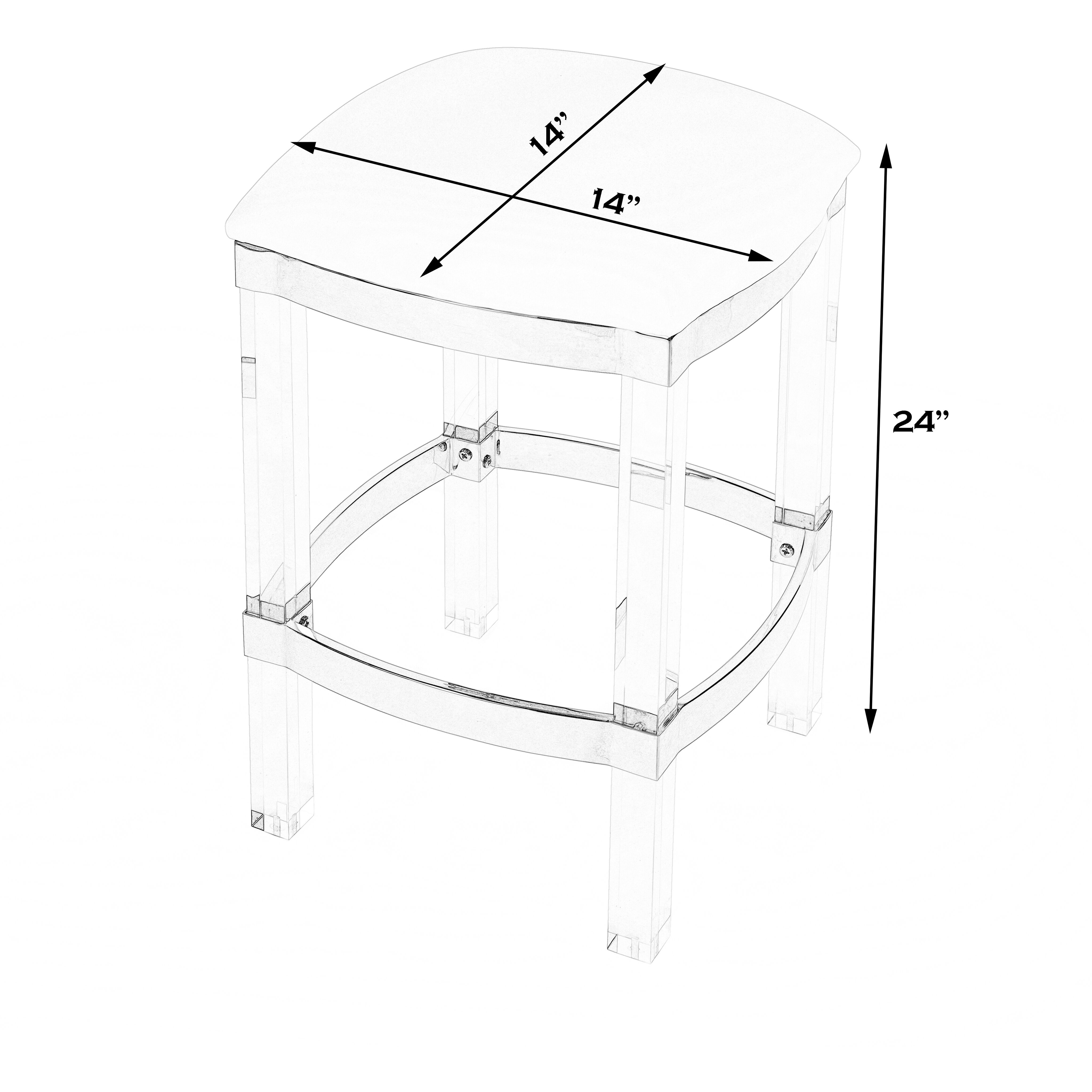 Jordan Acrylic & Polished Brass Bar Stool