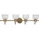 Archie 4 Light 35.5 inch Vintage Brass Bath Vanity Wall Light