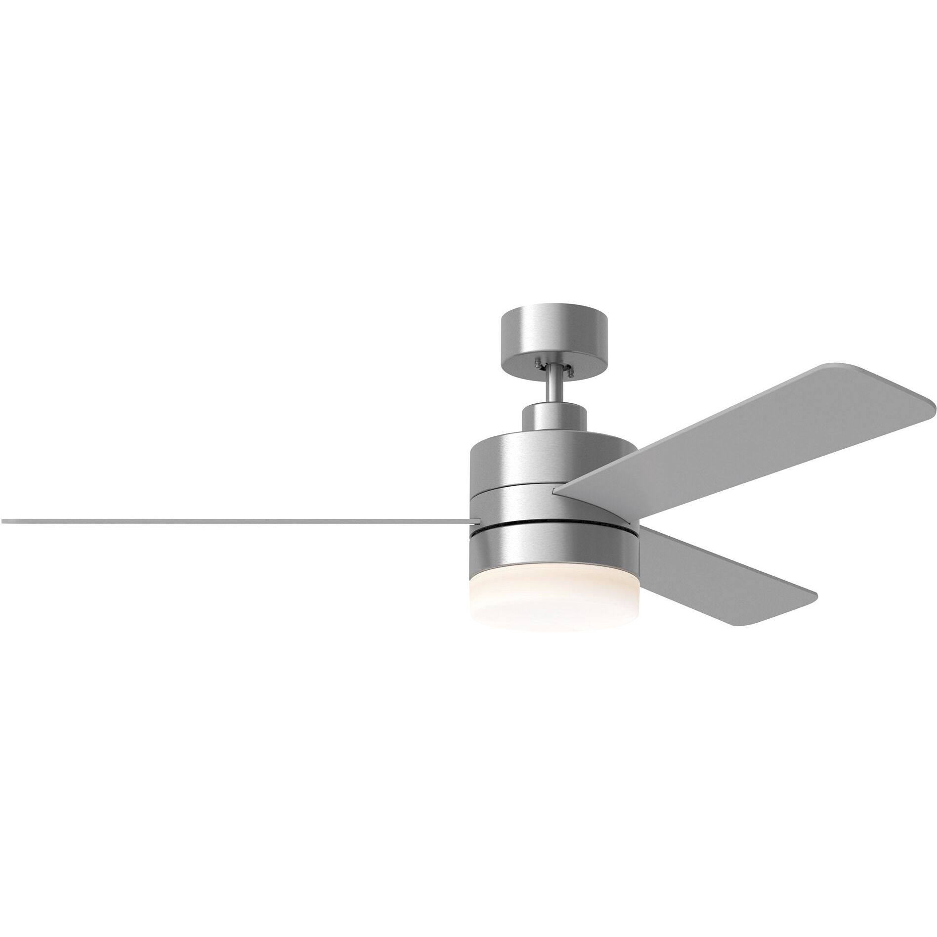 Era 52 LED 52 inch Brushed Steel with Silver/American Walnut reversible blades Indoor/Outdoor Ceiling Fan