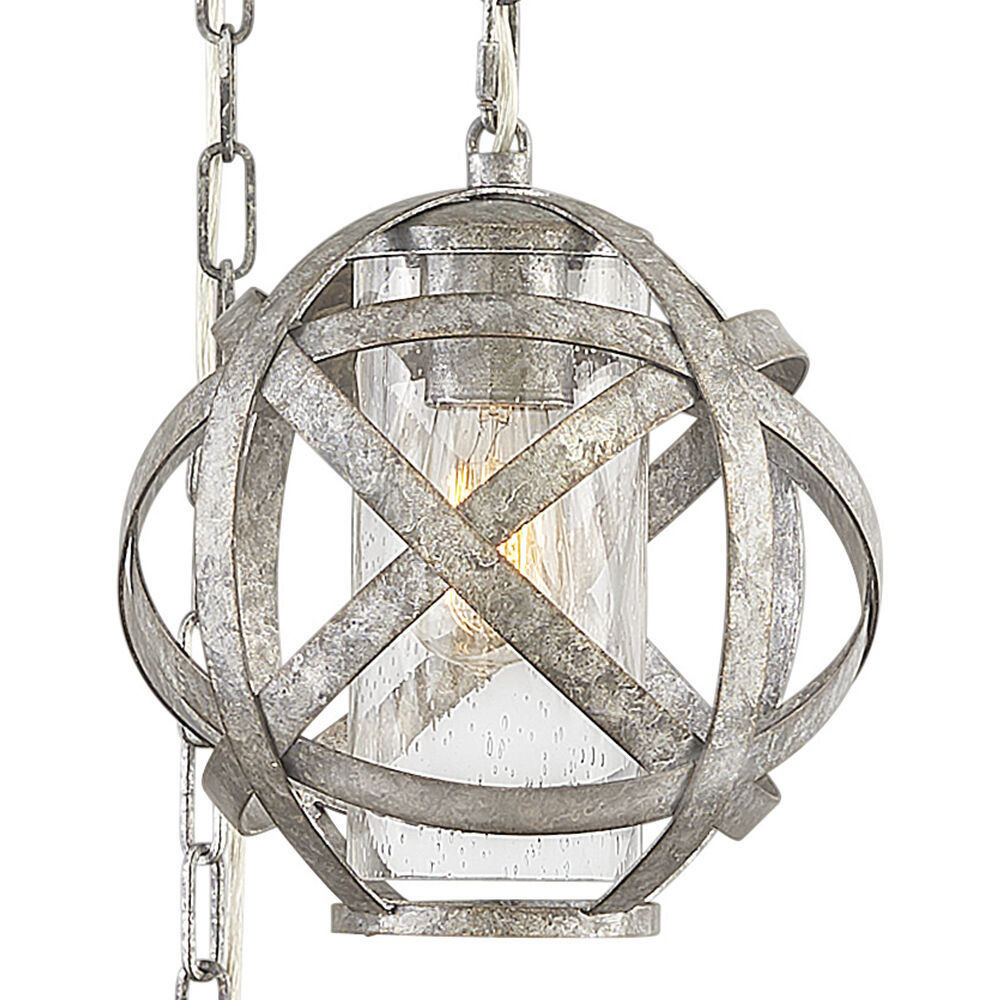 Open Air Carson 3 Light 21 inch Weathered Zinc Outdoor Pendant