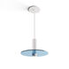 Combi LED 9 inch Matte White Pendant Ceiling Light in Blue Glass, Suspension / Flush Mount 2-in-1