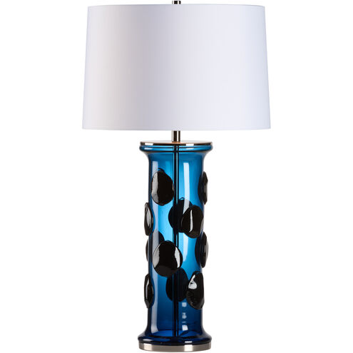 Dante 23 inch 100.00 watt Blue and Silver Table Lamp Portable Light