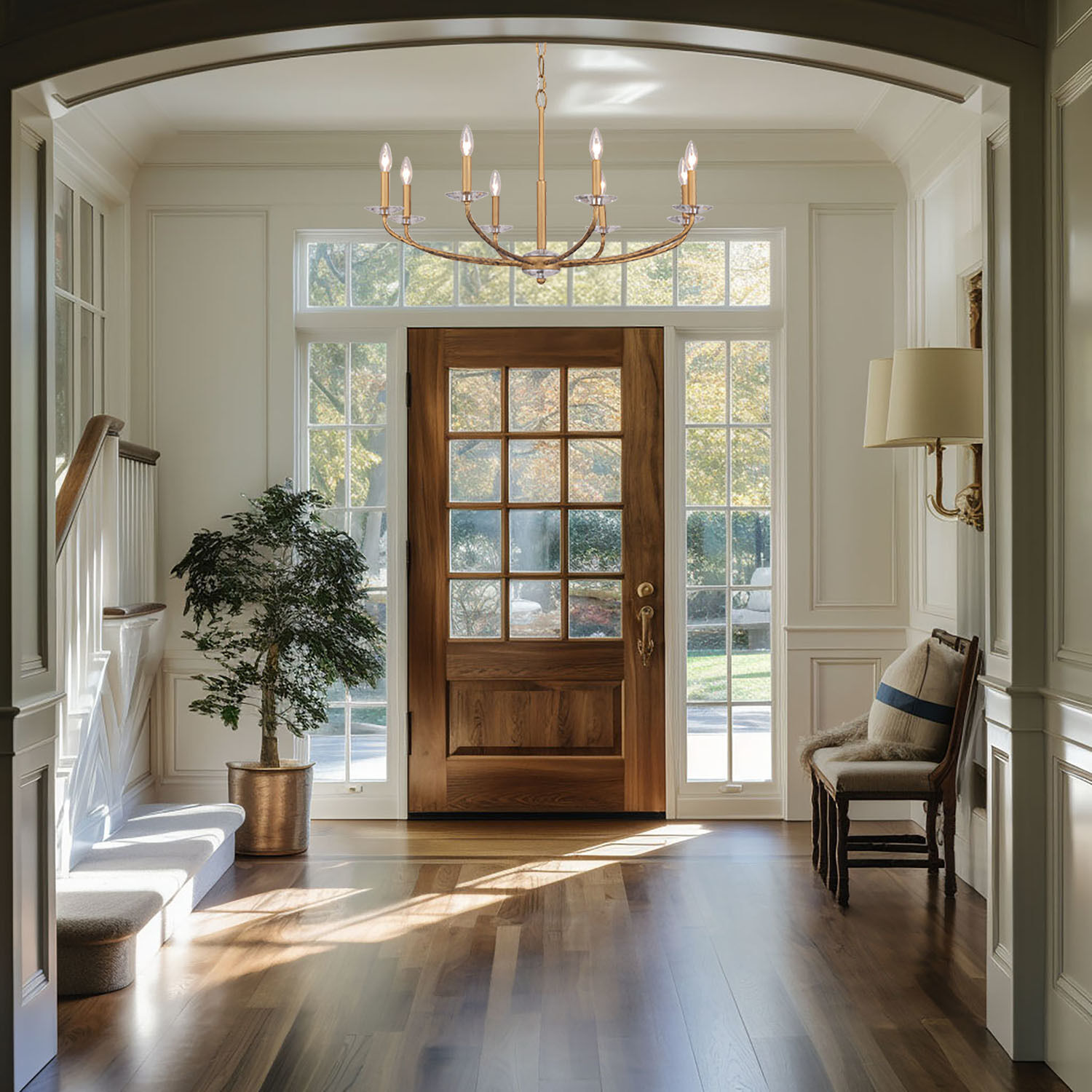 Atella 8 Light 36 inch Ashen Gold Chandelier Ceiling Light