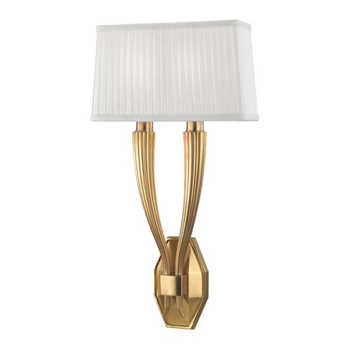 Erie 2 Light 11.25 inch Aged Brass Wall Sconce Wall Light