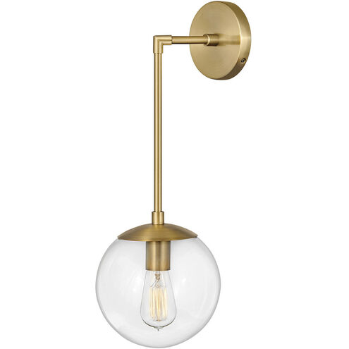 Warby LED 8 inch Heritage Brass Indoor Wall Sconce Wall Light in Clear