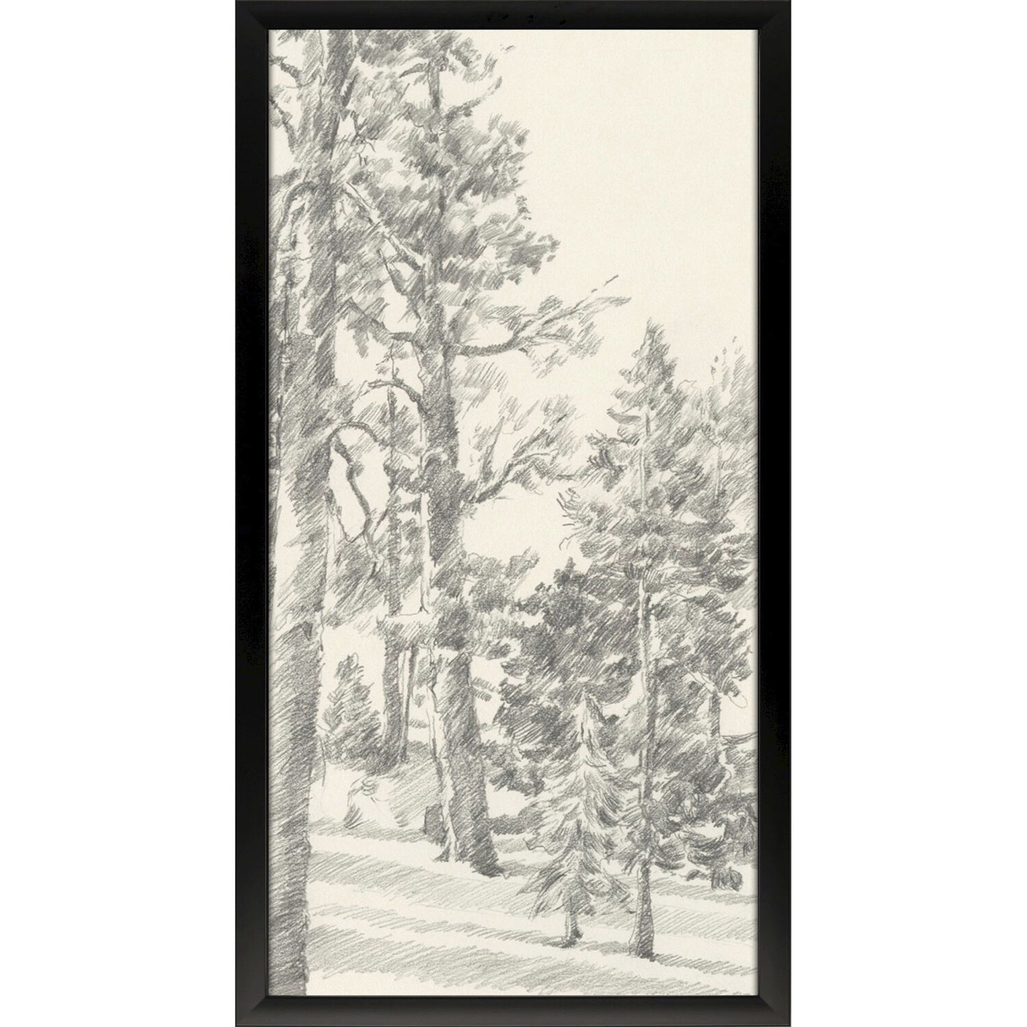 Tree Study Black and Beige and Neutral Framed Art