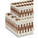 Tia 9 inch White and Natural Boxes, Set of 2